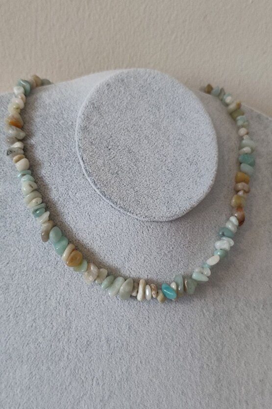 Sertifikalı Amazonit Kırıktaş Doğaltaş Kolye