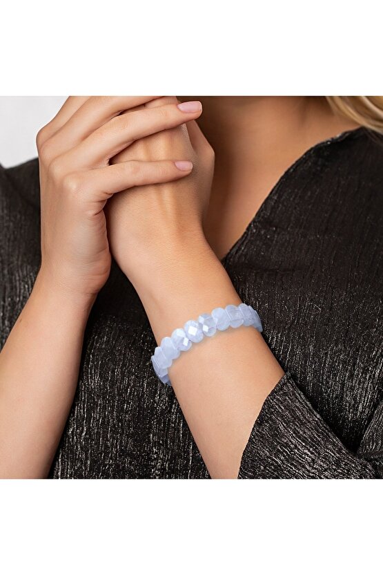 Şeffaf Ametist Doğaltaş Rolex Kadın Bileklik