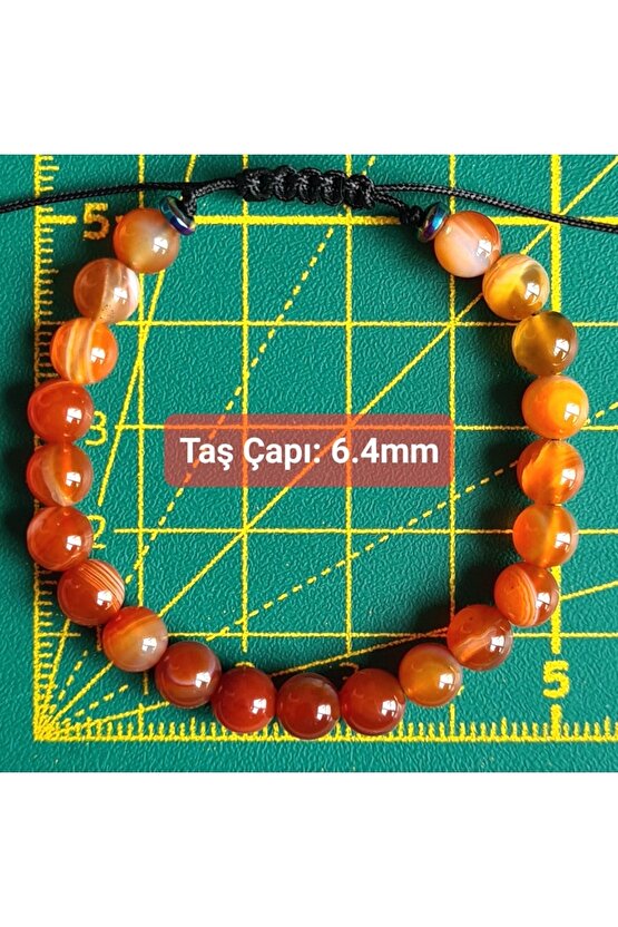 Turuncu Akik Doğal Taş Bileklik (EL YAPIMI TASARIM ÜRÜNLER)
