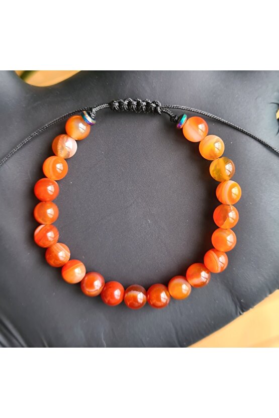 Turuncu Akik Doğal Taş Bileklik (EL YAPIMI TASARIM ÜRÜNLER)
