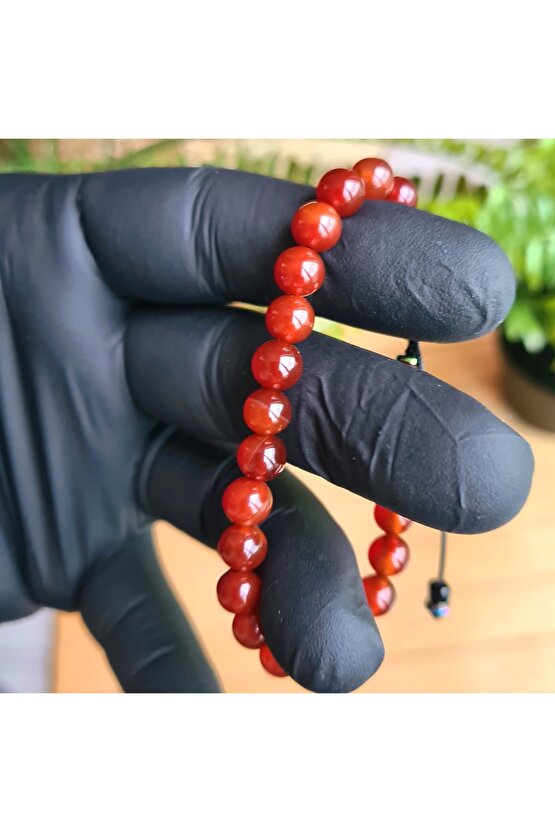 Karnelyan Akik Doğal Taş Bileklik (EL YAPIMI TASARIM ÜRÜNLER)