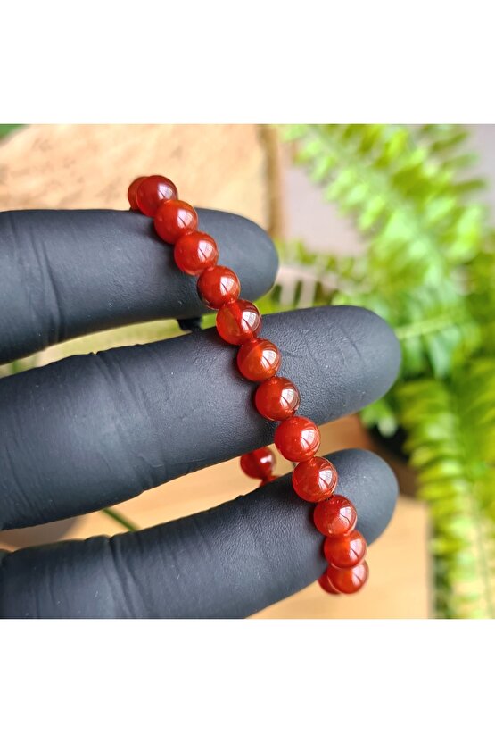 Karnelyan Akik Doğal Taş Bileklik (EL YAPIMI TASARIM ÜRÜNLER)