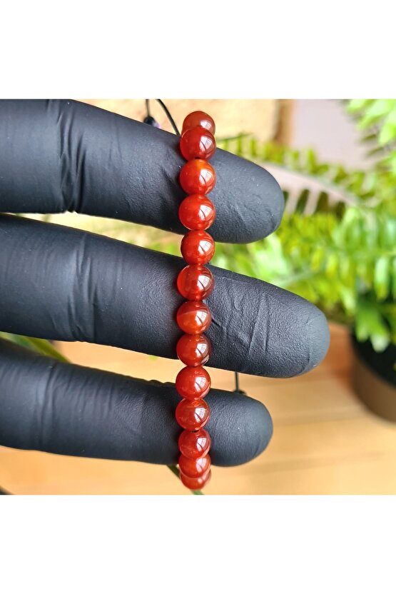 Karnelyan Akik Doğal Taş Bileklik (EL YAPIMI TASARIM ÜRÜNLER)