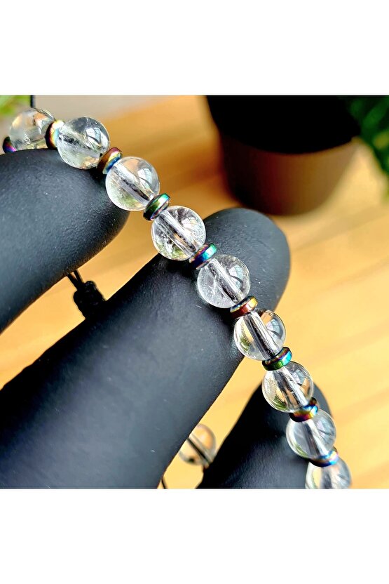 Kuvars Kristali Doğal Taş Bileklik (EL YAPIMI TASARIM ÜRÜNLER)