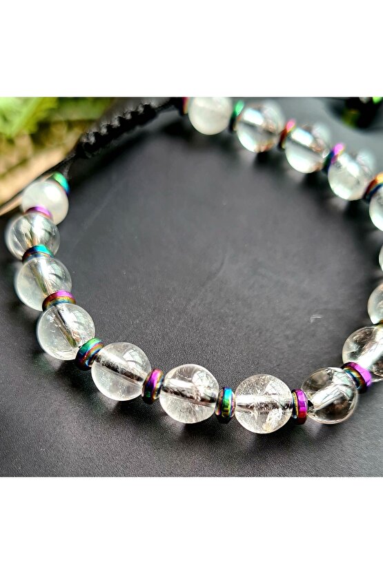 Kuvars Kristali Doğal Taş Bileklik (EL YAPIMI TASARIM ÜRÜNLER)