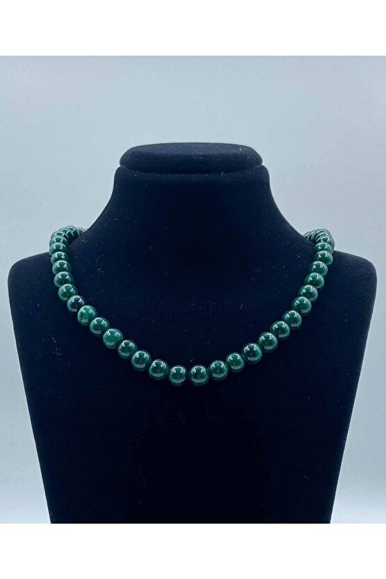 Malakit Doğal Taş Kolye 6 Mm Küre Kesim