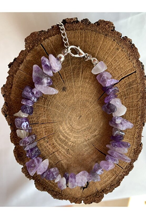 Ametist Taşı Kırıktaş Doğal Taş Bileklik