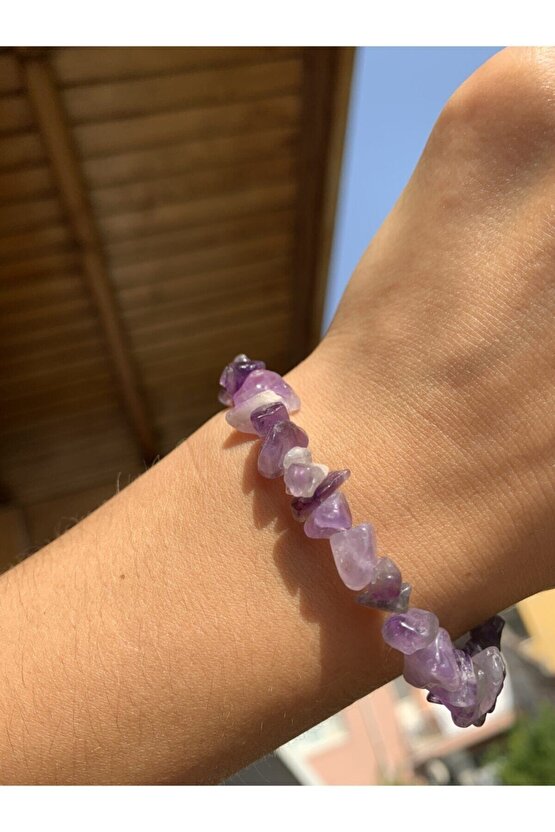 Ametist Taşı Kırıktaş Doğal Taş Bileklik