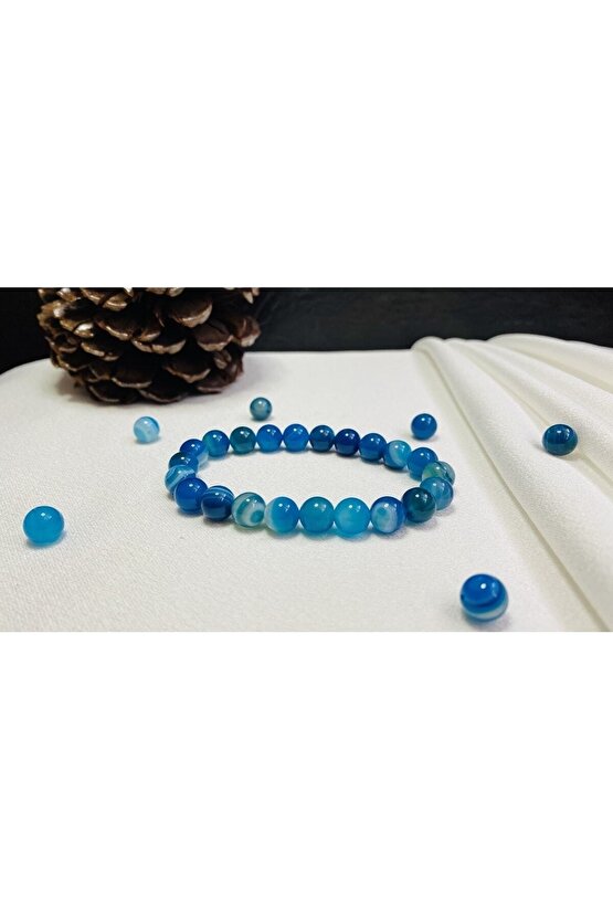 Orjinal Mavi Akik Taşı Bileklik