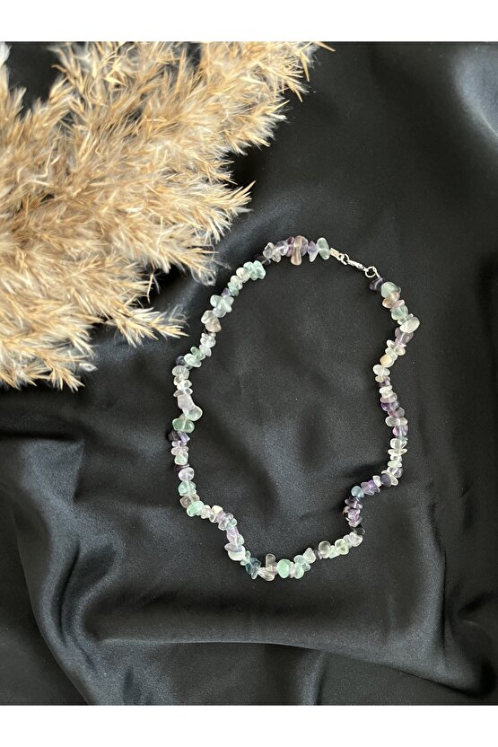 Florit Kırık Doğal Taş Kolye