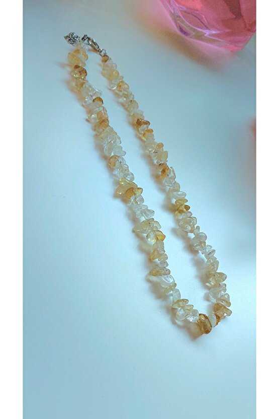 SİTRİN KIRIK DOĞAL TAŞ KOLYE