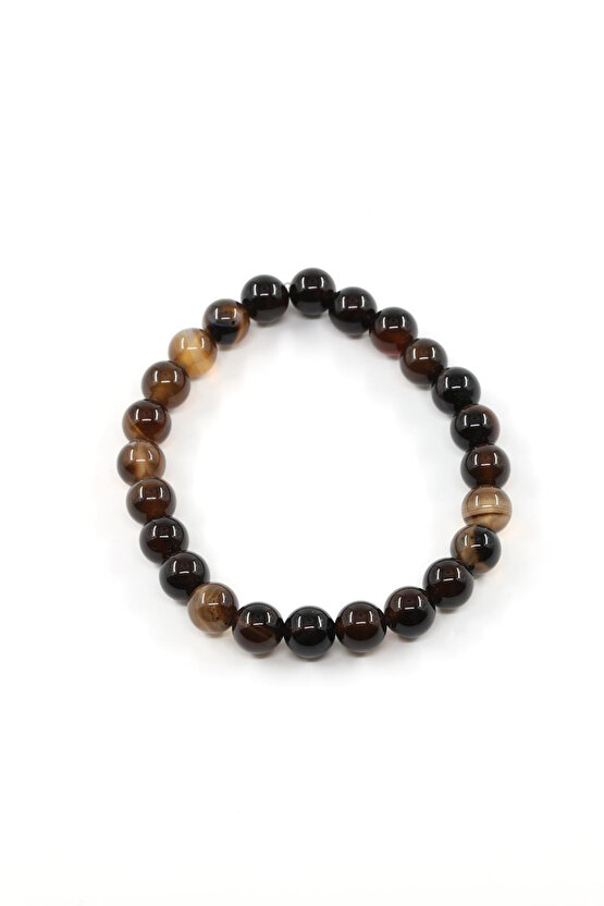 Kaplan Gözü Doğal Taş Bileklik 8 mm Küre Kesim