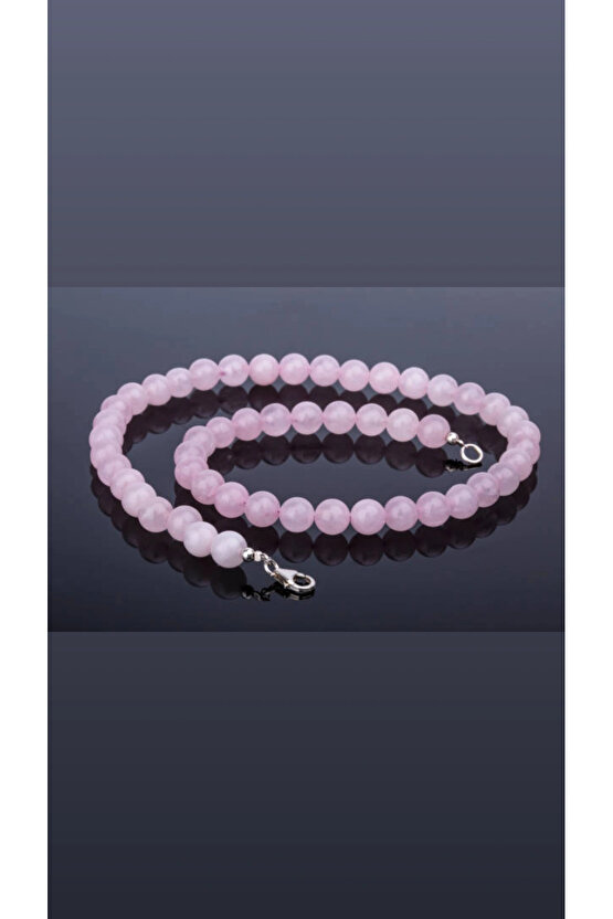 PEMBE KUVARS 8MM KOLYE