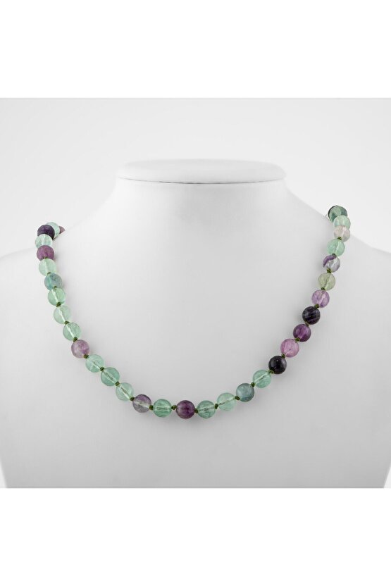 Florit 6 mm Düğümlü Doğal Taş Kolye