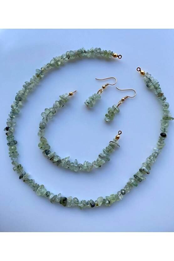 Prinayt (Prenhit) Kırıktaş Doğal Taş Set