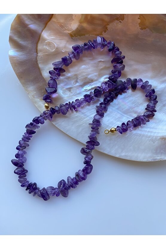 Ametist Kırıktaş Doğal Taş Set