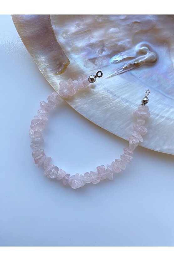 Pembe Kuvars Kırıktaş Doğal Taş Set