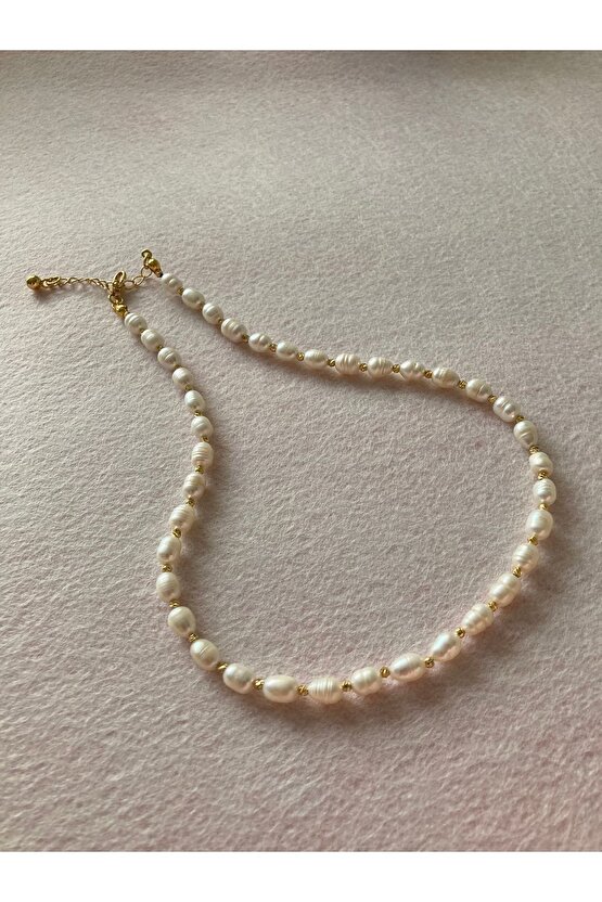 3 Mm Minik Gerçek Arpa Inci Kolye, Minimal Küçük Inci Kolye, Choker Inci, Gelin Kolyesi