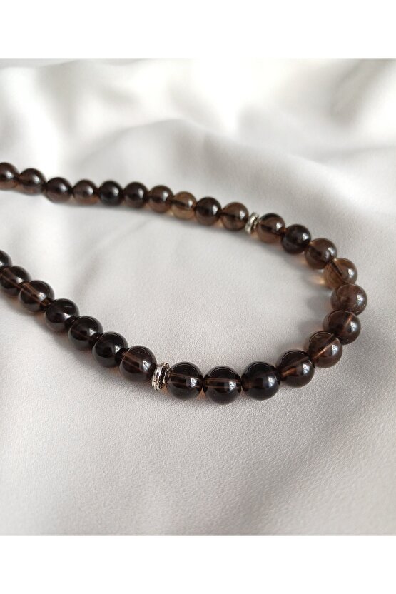 DUMANLI KUVARS DOĞAL TAŞ TESPİH