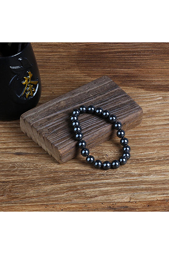 Sertifikalı Hematit Çift Kaplan Gözü Taşı Bileklik