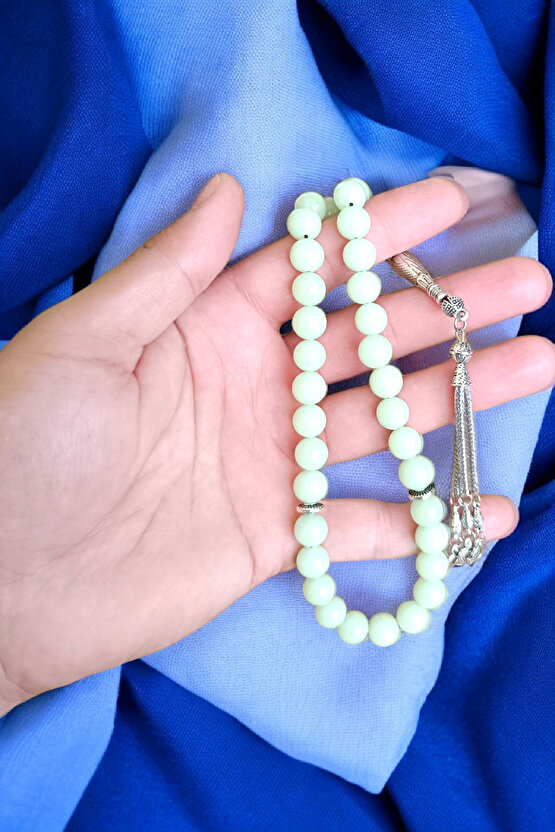 Fosfor Taşı  Tesbih  33lük Tesbih 10 mm Doğal Taş Tesbih Karanlıkta Parlayan Taş