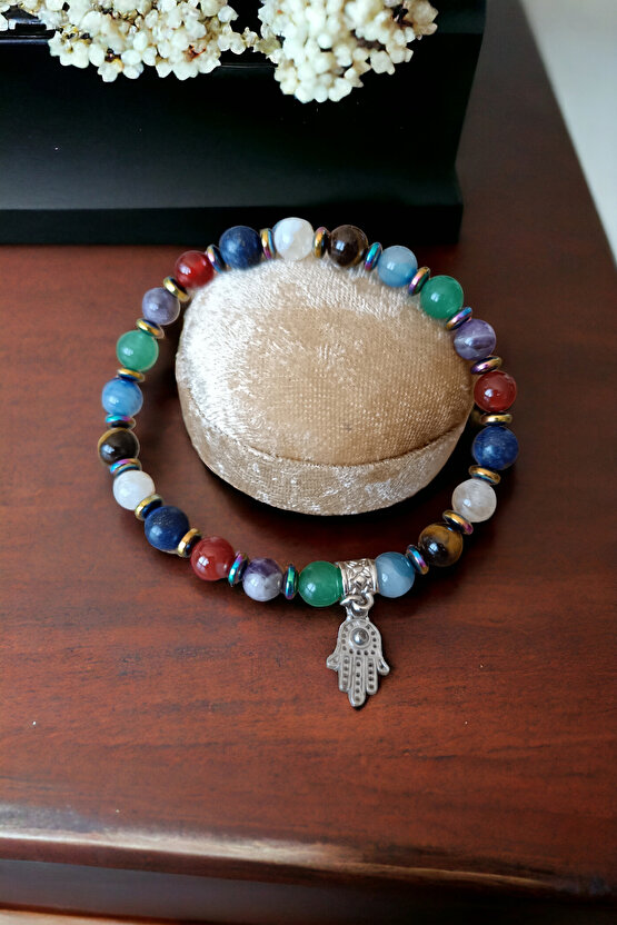 Çakra Bileklik Tılsım Bileklik Kuantum Enerji Bileklik 7 Doğal Taş Orijinal Bileklik