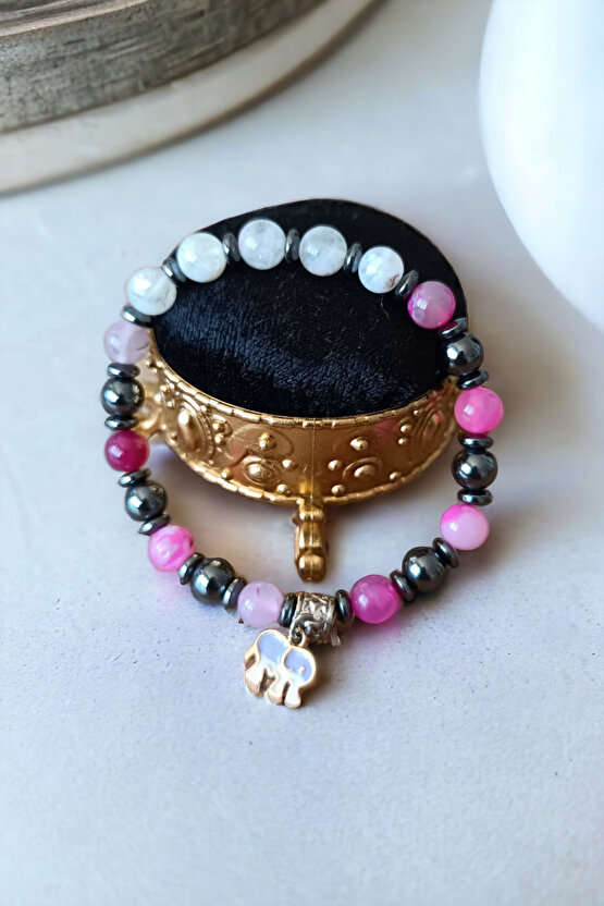 Para Bereket Tılsım Bilekliği Sitrin Taşı Akik Taşı Hematit Taşı Bilekliği Doğal Taş Bilekliği