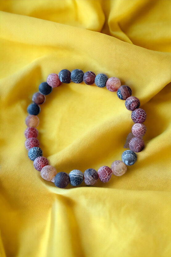 Mat Akik Taşı Desenli Orijinal Doğal Taş Gerçek Doğal Taş Bileklik Doğal Taş Takı Setleri