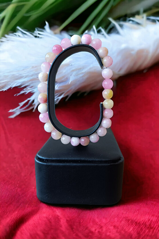 Ceyt Taşı Bileklik Açık Pembe Bileklik Kadın Bileklik Renkli Bileklik Gençlik Taşı İmparator Taşı