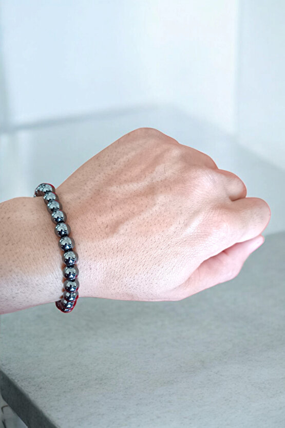 Hematit bileklik Orijinal Ara Aparatlı Gerçek Hematit Taşı Bileklik (kaplama Değil) Doğal Taş