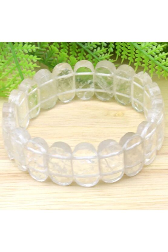 Sertifikalı Kristal Kuvars Doğal Taş Geniş Kesim Bileklik