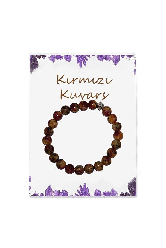 Parlak Kımızı Kuvars Doğal Taş Bileklik