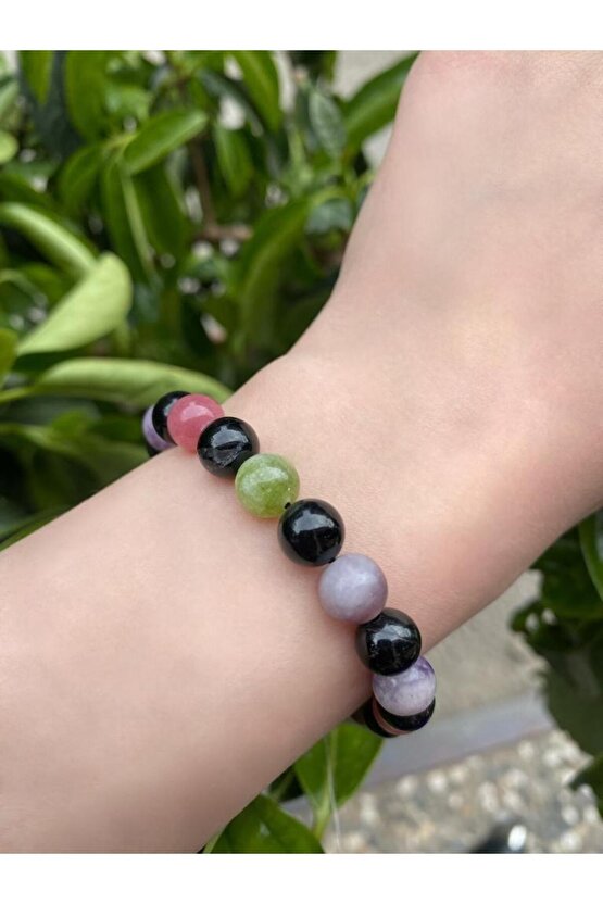 8 Mm Küre Kesim Turmalin Doğal Taş Bileklik