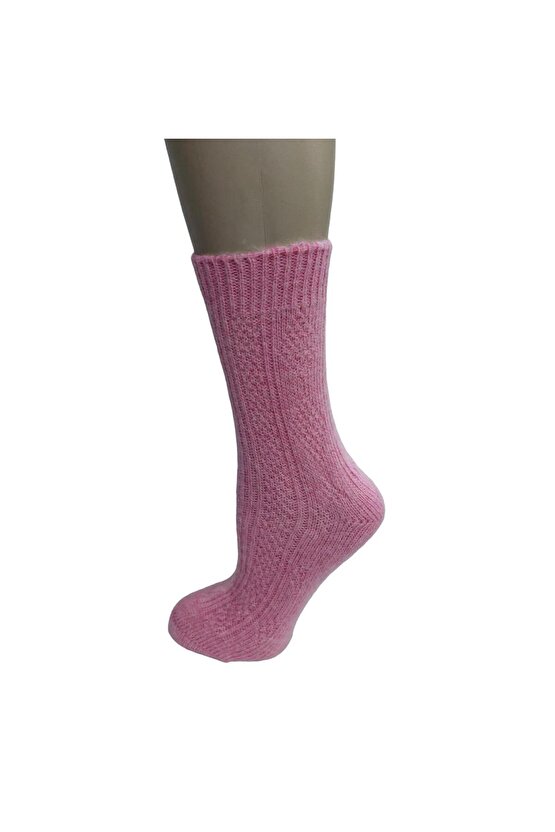 3LÜ SET DİKİŞSİZ RENKLİ YÜN SOKET KADIN ÇORAP