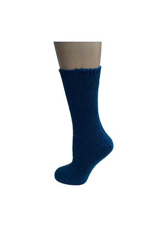 3LÜ SET DİKİŞSİZ RENKLİ YÜN SOKET KADIN ÇORAP