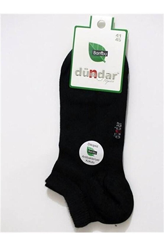 Unisex Siyah Bambu 6lı Patik Çorap