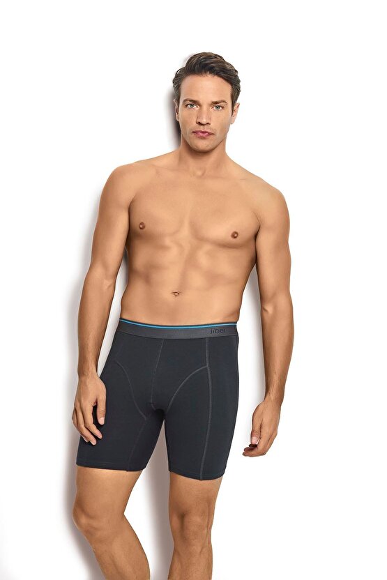 Erkek Füme Pamuklu Likralı 3 Lü Boxer 268