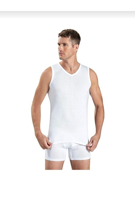 JİBER 123 ERKEK SIFIR KOL V YAKA ATLET 12 ADET