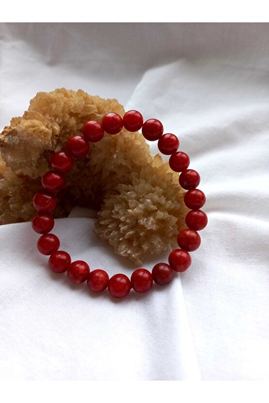 Mercan Doğal Taş Bileklik (8 Mm)