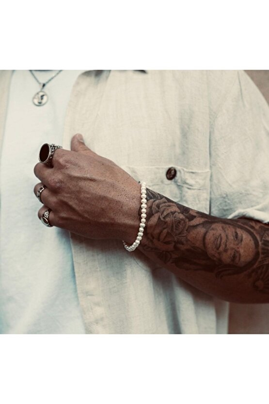 Gerçek Inci Erkek Bileklik