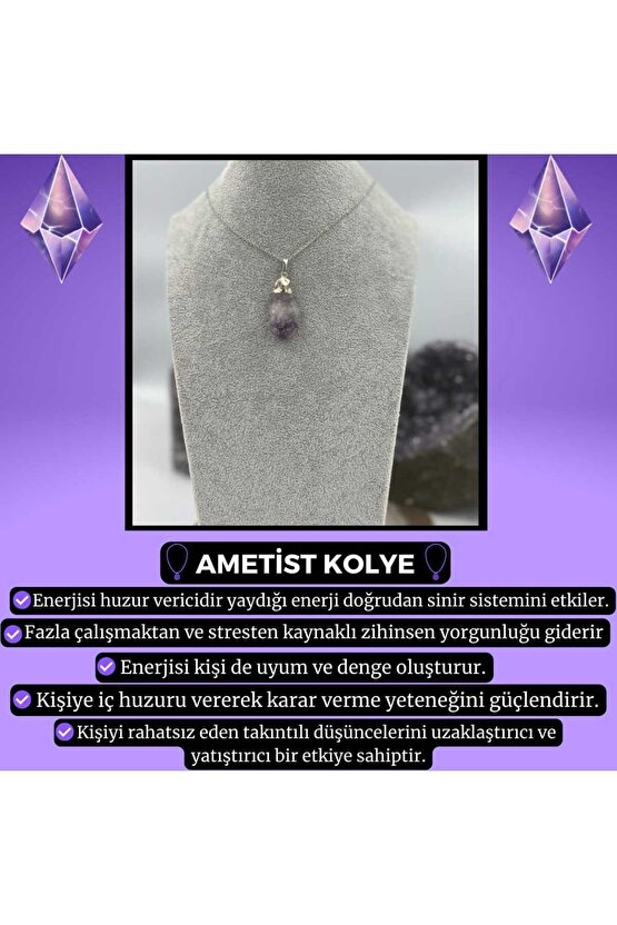HAM AMETİST KOLYE