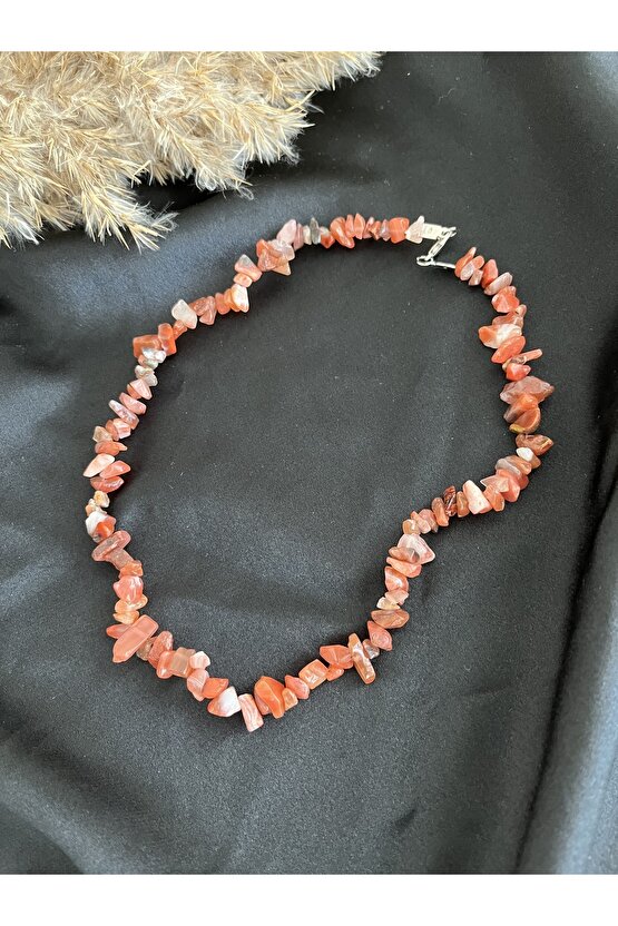 Akik Kırık Doğal Taş Kolye