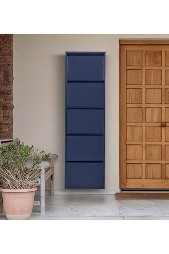 5’li Metal Ayakkabılık (Antrasit) | Şık Görünüm ve Geniş Depolama