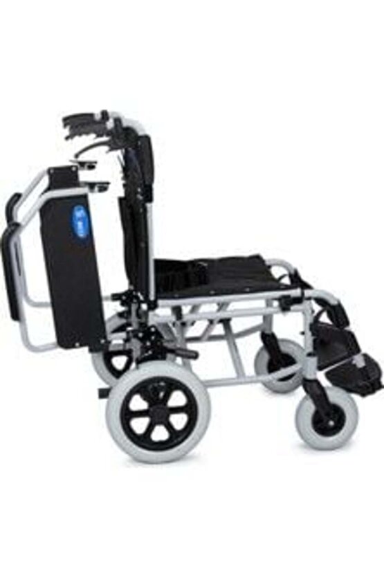 DM-337 Refakatçi Kullanımlı Alüminyum Hasta Taşıma Sandalyesi 50CM Oturma Genişliği