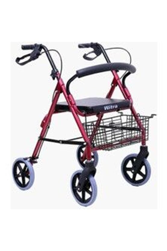 4 Tekerlekli Frenli Sepetli Rolatör Walker Yürüteç