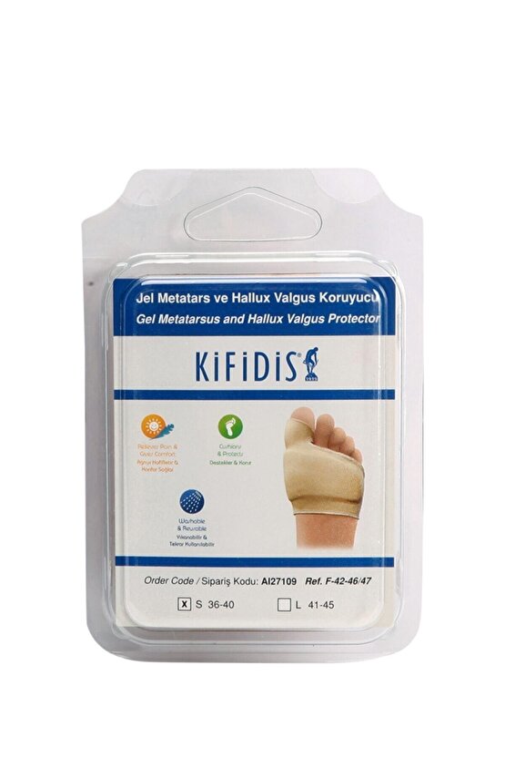 Kumaş Kaplı Jel Metatars & Halluks Valgus Koruyucu Small