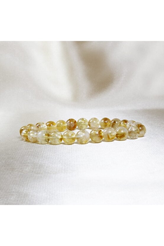 Sitrin Taşı Bileklik 8 Mm Küre Kesim | Para Taşı