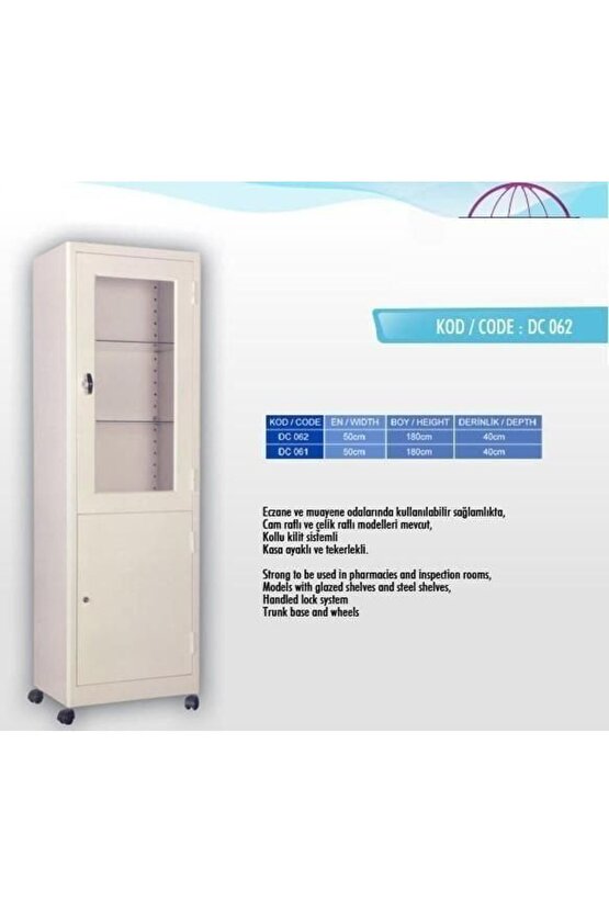 Tekli Altı Kapaklı İlaç Dolabı Poliklinik Dolabı