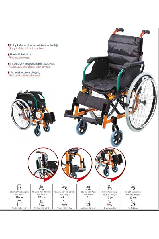 Dy1980La-35 Çocuk Tekerlekli Sandalye