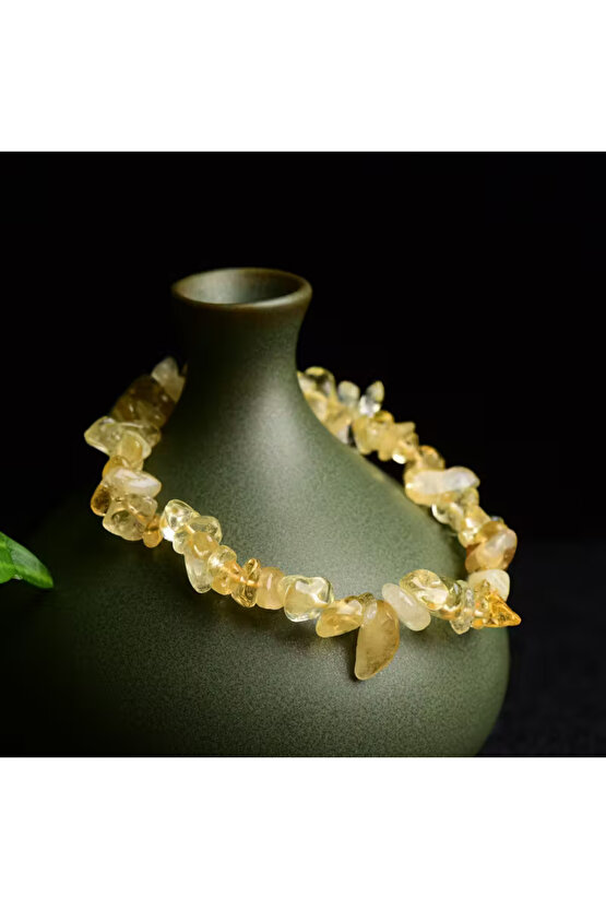 ✨ Sitrin Para Taşı Kırıktaş Bileklik – Bereket ve Pozitif Enerji ✨100%100 doğaltaş.